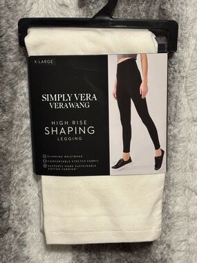 Simply Vera Vera Wang White High-Rise Shaping Leggings size XL (16-18)